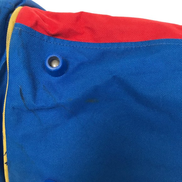 Vintage United Colors of Benetton Blue Green Red Duffel Travel Bag Weekender - Picture 8 of 16